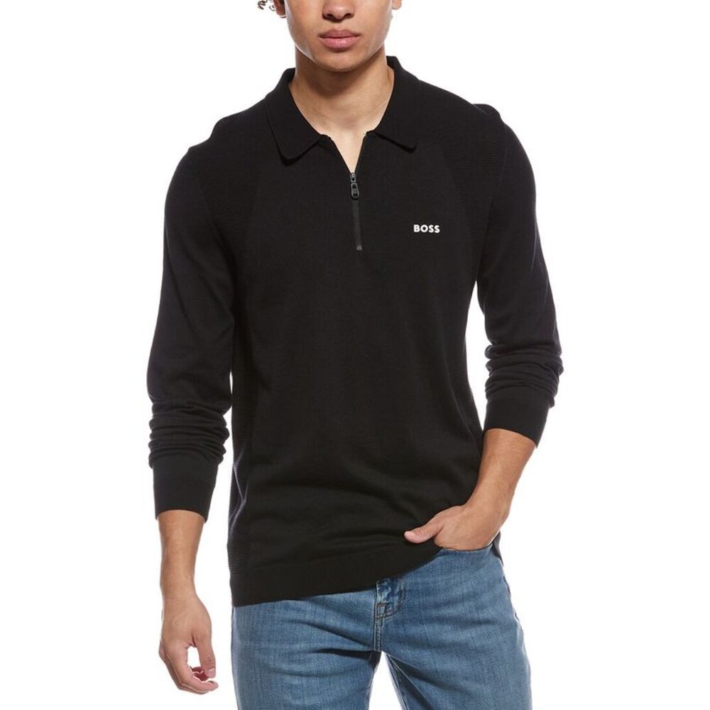 Hugo Boss Mens  Momentum 1/4-Zip, Black